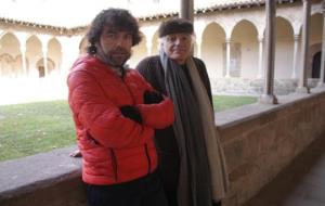 El mestre de capella del monestir de Sant Joan de les Abadesses, Eudald Jordà, i el músic alemany Pierre Noack el 23 de desembre . ACN