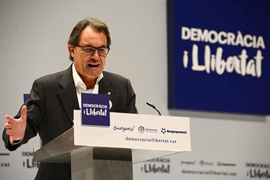 El president de la Generalitat en funcions, Artur Mas a l'Espai Toldrà de Vilanova i la Geltrú. Eix