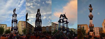 Els Castellers de Les Roquetes celebren el seu aniversari descarregant la clàssica de set. Castellers de  Roquetes