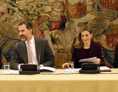 Casa Real. Els Reis d'Espanya a la reunió del Patronat de la Fundació Teatro Real de Madrid