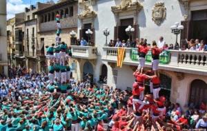 Castellers de Vilafranca. Els Verds preparen lassalt als castells de 9