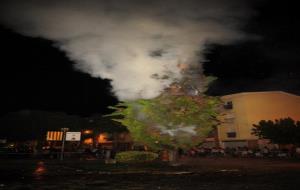 Ensurt a Roquetes per l'incendi d'un arbre en plena celebració de la festa major