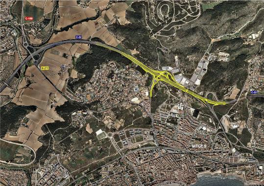 Ajuntament de Sitges. Es liciten les obres de millora del nus Sitges Centre de la C-32 pe 8 milion d'euros