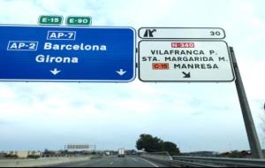 Generalitat de Catalunya. Finalitzen treballs de millora de la senyalització a l'N-340 i a l'AP-7 d'indicació a l'Eix Diagonal