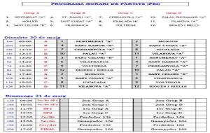 Horaris Campionat de Barcelona de Pre-benjamí Iniciació