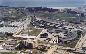 Imatge aèria antiga del Museu del Ferrocarril de Vilanova