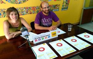 Imatge de la roda de premsa de la CUP de Vilafranca. Eix
