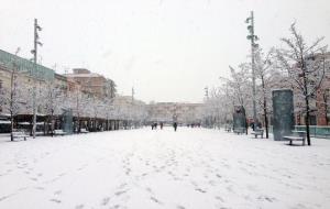 Imatges de la nevada a Vilafranca del Penedès