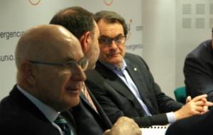 Josep Antoni Duran i Lleida, al costat de Ramon Espadaler i Artur Mas, a la reunió del CEN de CiU posterior a les municipals del 24-M