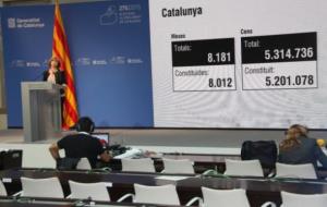 La consellera de Governació i Relacions Institucionals de la Generalitat, Meritxell Borràs, informa de l'obertura dels col·legis electorals . ACN