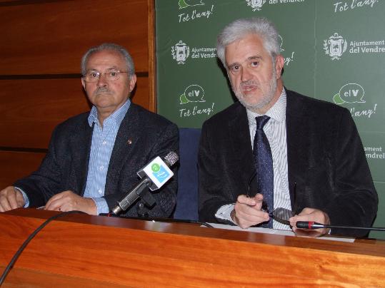 Ajuntament del Vendrell. L'alcalde, Martí Carnicer, i el primer tinent d'alcalde, Benet Jané