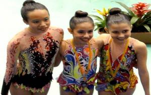 Eix. Lara Yao, Jana Picas i Marta Puimedón, gimnastes del CR Vilafranca