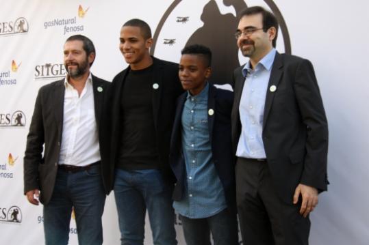 L'equip de 'Segon Origen' amb Carles Porta -a l'esquerra de la imatge- al Festival de Cinema de Sitges. ACN