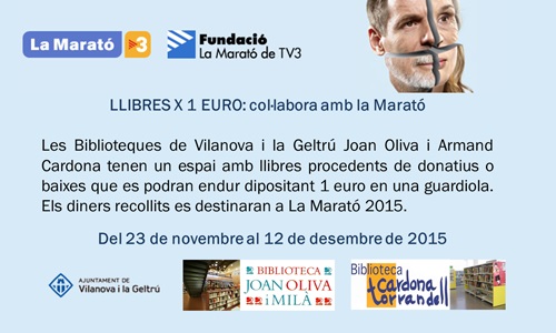 Les biblioteques de la ciutat col·laboren amb la Marató de TV3 oferint llibres per 1 euro. EIX