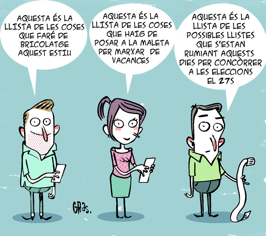 Aquesta és la llista de les possibles llistes per concòrrer a les eleccions el 27S