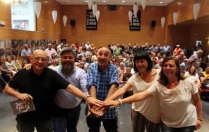  Manuel Puerto, Albert Batet, Germà Bel, Montserrat Palau i Sandra Suárez, candidats de Junts pel Sí, a Calafell. ACN