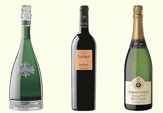 Mas d’Aranyó 2011, Cava Brut Vintage 2010 i el Segura Viudas Reserva Heredad 2011. Eix