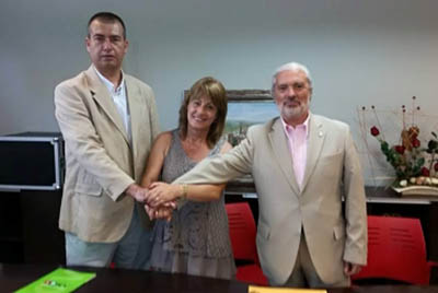 Narcís Pineda (ICV), Rosa Fonoll (UC11-RCat) i Joaquim Macià (ERC). Eix