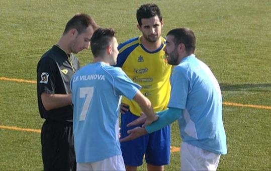 Garraf Esports. Óscar i Bauli discutint amb l'arbitre