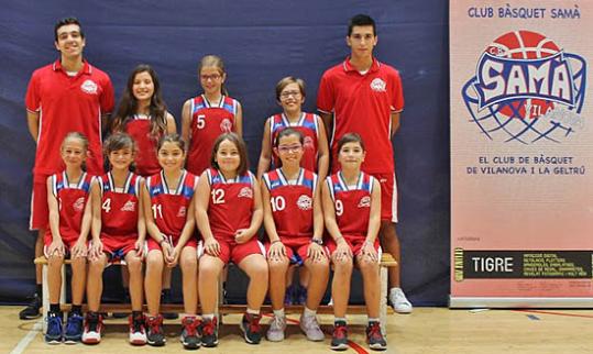 Plantilla del Mini femení del Club Bàsquet Samà Vilanova. Sílvia Díaz