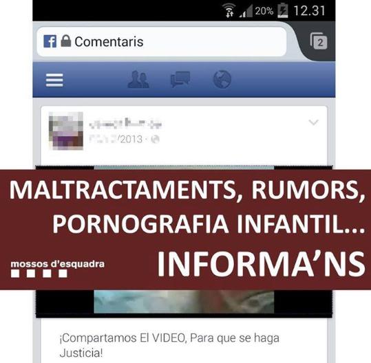 Preocupació de la policia a Vilanova pels rumors a les xarxes socials. Mossos d'Esquadra