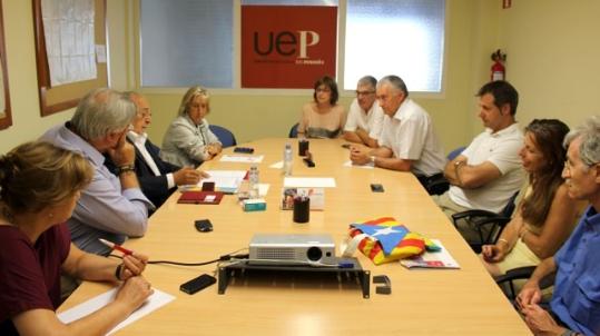 Presentació de l'estudi que l'ANC va fer sobre l'impacte de la independència en el teixit empresarial català, a la seu de la UEP. UEP