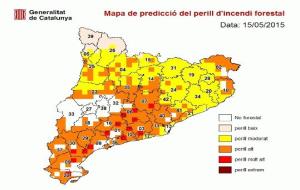 EIX. Protecció Civil de la Generalitat recorda que el risc d'incendi forestal continua sent elevat i demana a la població que extremi les precaucions