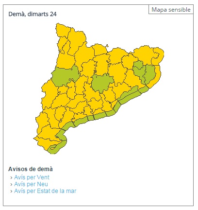 EIX. Protecció Civil demana precaució per un nou episodi de vent 