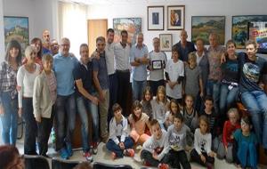 Recepció a l'Ajuntament al Club Atletisme Canyelles. Eix