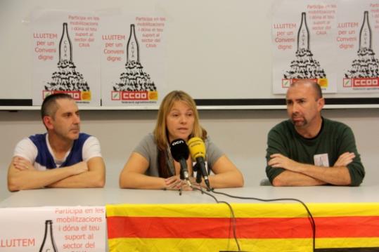 Roda de premsa de CCOO del sector del cava. ACN