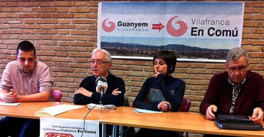 Eix. Roda de premsa de Vilafranca en Comú 