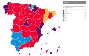 Segon partit més votat per província