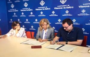 Signatura del pacte de govern entre CiU i PSC a Vilanova