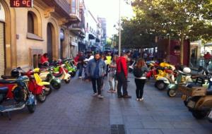 Una vuitantena de motos participen a la vuitena edició de la Trobada de Vespes de Vilafranca