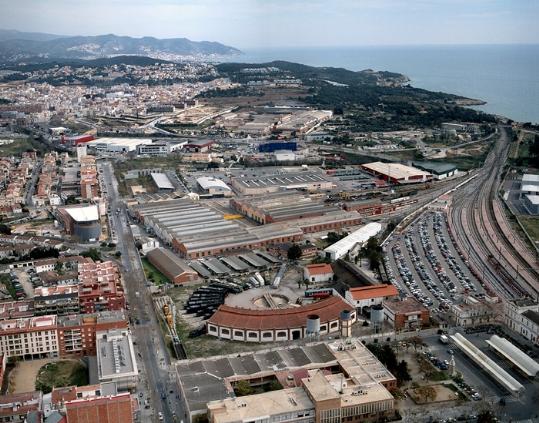 Vista aèria del Museu del Ferrocarril de Vilanova. Museu del Ferrocarril