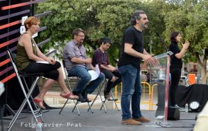 Acte de campanya d'En Comú Podem als Jardins de Francesc Macià de Vilanova i la Geltrú, amb el cap de llista, Xavier Domènech 