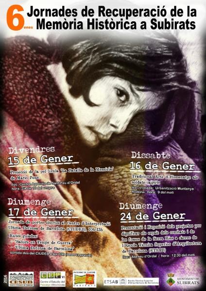 VI Jornades de Recuperació de la Memòria Històrica a Subirats