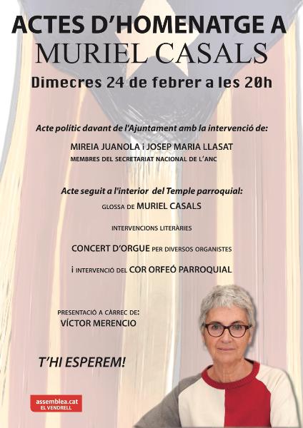 Homenatge a Muriel Casals al Vendrell