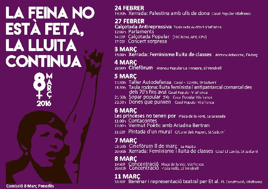Celebració del Dia de la Dona de la Comissió 8 de Març Penedès 