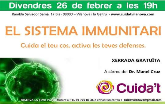 Xerrada Gratuïta Cuida't : El Sistema Immunitari