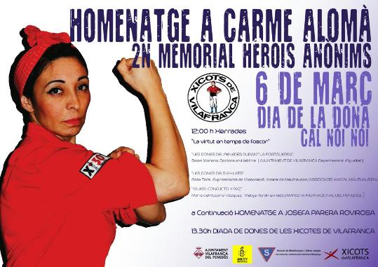 Homenatge Carme Alomà a les Heroïnes Anònimes