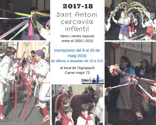 Inscripcions al cercavila infantil de Sant Antoni