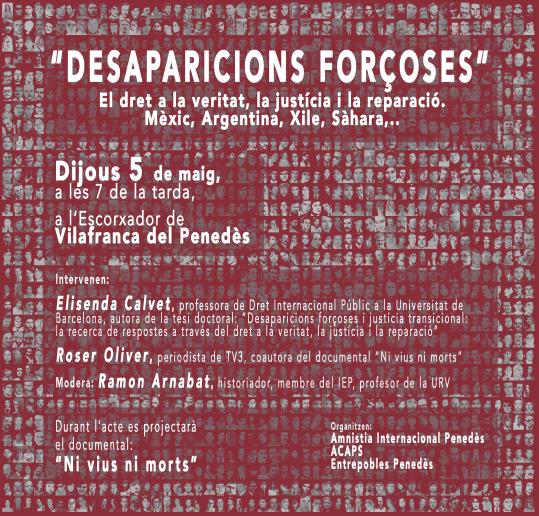 Desaparicions forçoses: El dret a la veritat, la justícia i la reparació