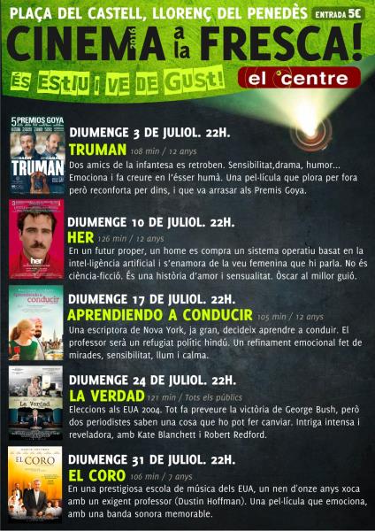 Cinema a la fresca El Centre 2016