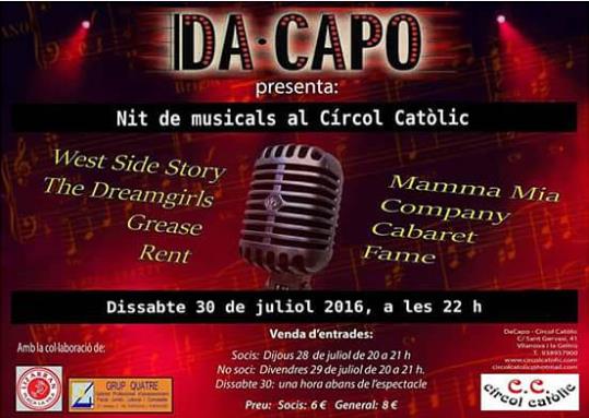 Nit de musicals al Círcol Catòlic