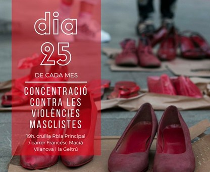 Concentració contra la violència masclista a Vilanova