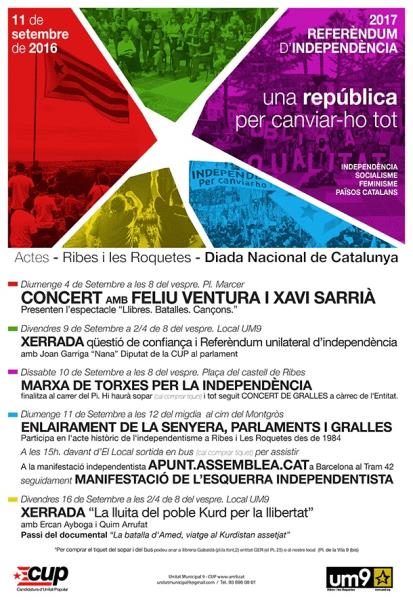 Actes d'UM-9 i la CUP per la Diada Nacional de Catalunya