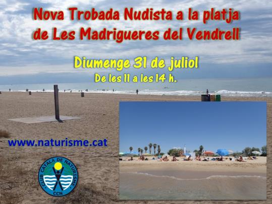 Nova trobada nudista a la platja de les Madrigueres del Vendrell