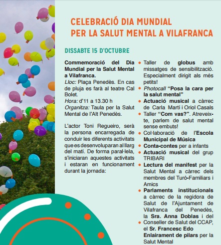 Dia Mundial per la Salut Mental a Vilafranca