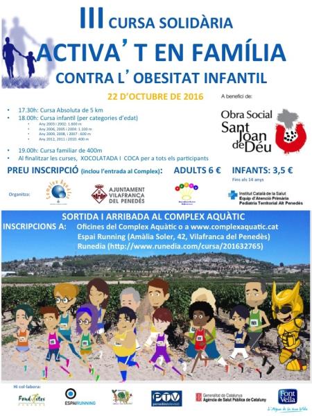 III Cursa solidària “Activa’t en família” contra l’obesitat infantil